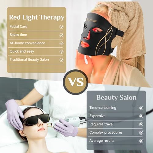 Image of LED Light Therapy Mask Skin Care Mask, LED Red 630±5nm & NIR 830nm Wavelength for Home Use
