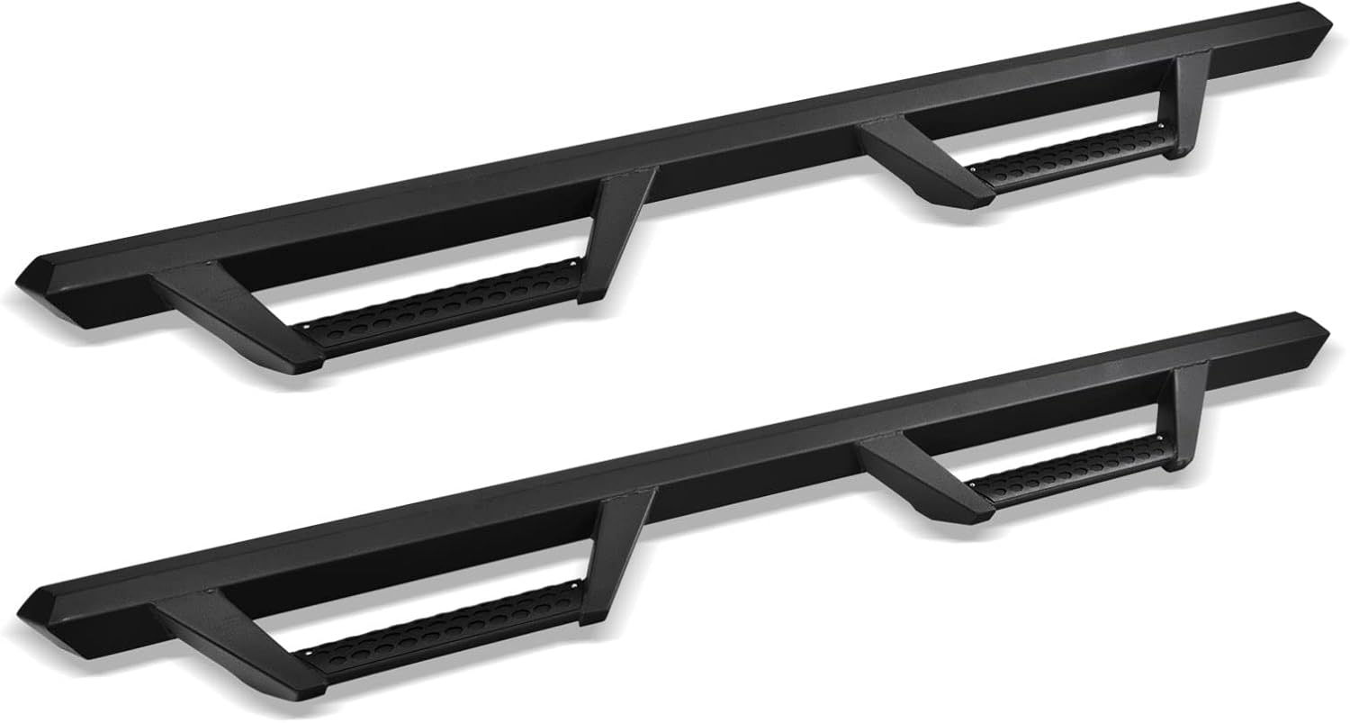 Stehlen 642167818984 Compatible with 2005-2022 Toyota Tacoma Double (Crew) Cab Hoop Drop Step Side Nerf Bars Rail Running Boards v2 - Matte Black