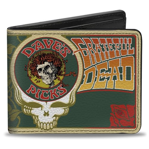 Buckle-Down Grateful Dead Wallet, Bifold, Grateful Dead Daves Picks Bonus 2012 Landover Cover Art, Vegan Leather
