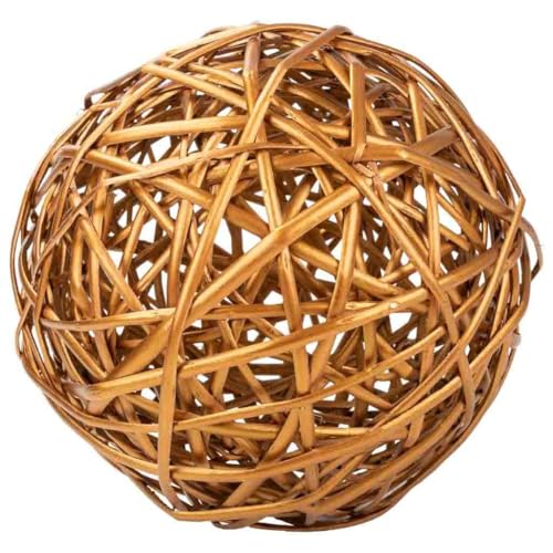 Décoration boule en osier cuivre d24