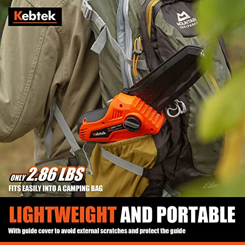 2-In-1 Cordless Pole Saw Kebtek 6-Inch Electric Chainsaw With Brushless Motor Battery Mini Chainsaw With 2 Pcs 18V Batteries And Charger 5.29Lb Lightweight Pole Saw For Tree Trimming #TOP7