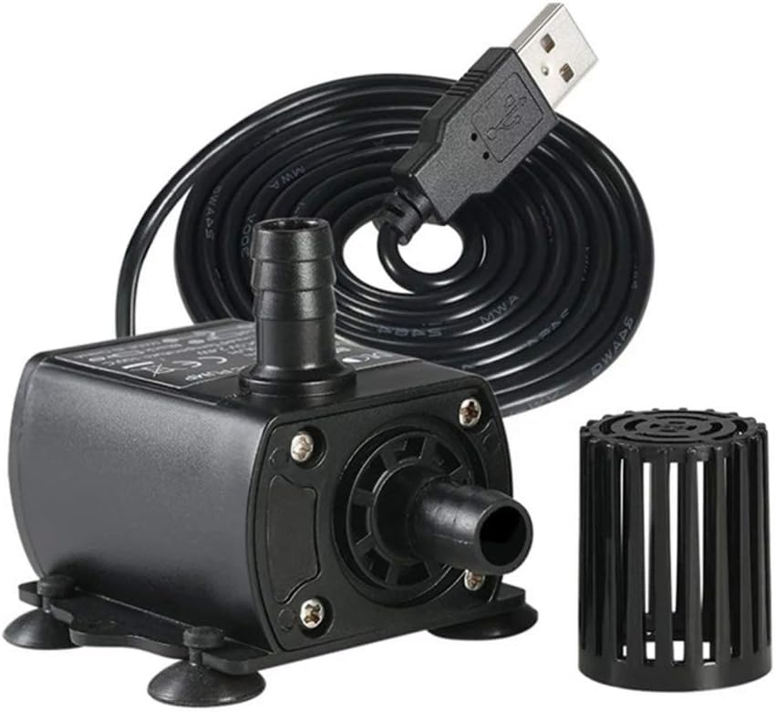 Azonee Mini Submersible Water Pump 250L/H With 6.56ft Vertical Lift - Super Quiet Aquarium Fountain Circulating Pump for Fish Tank