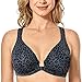 DELIMIRA Femme Soutien-Gorge Grande Taille Ouvert Devant Fermeture Non Rembourré avec Armature Saphir Panthera Uncia 105E