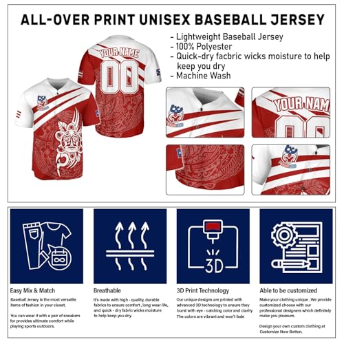 Camisa de béisbol personalizada Puerto Rico con nombre de equipo personalizado, Jersey de béisbol puertorriqueño para hombres miniatura 6