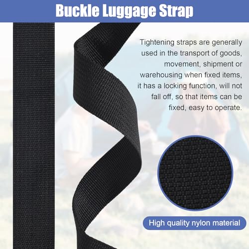 5M Polypropylen Gurtband 25mm mit 10 Paare Schnallen und Verschlüsse, Einstellbare Kunststoff Steckschnalle, Klickverschluss für DIY Handwerk Rucksack Umreifung Tasche Gurtband Gepäck Befestigung