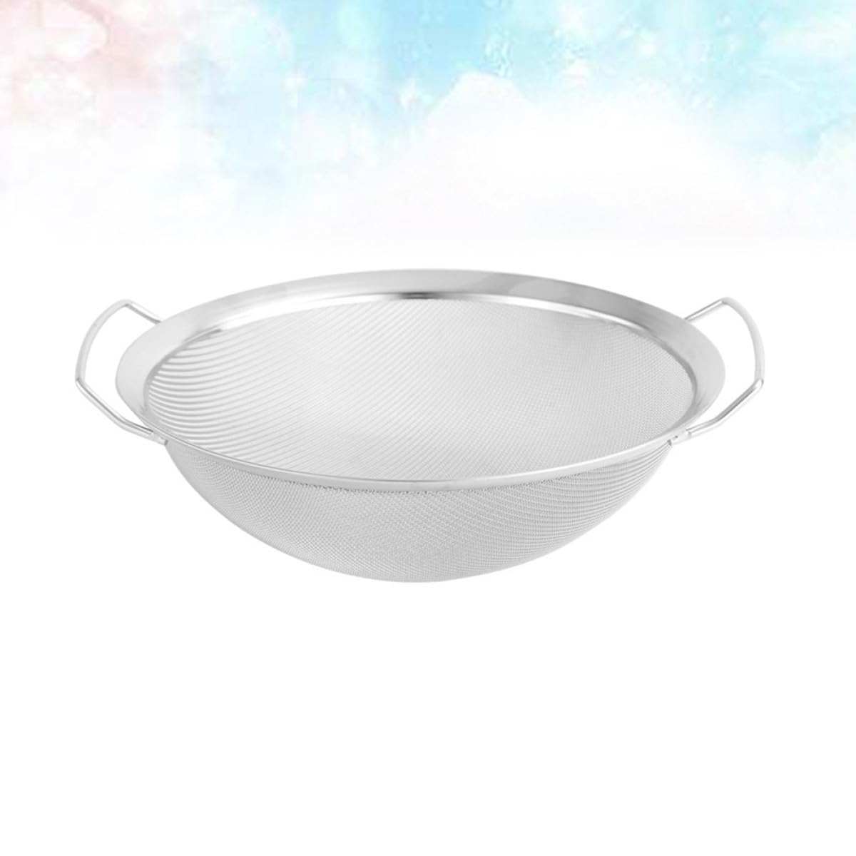 Colador Doble de Inoxidable de Acero Asa para Malla Cocina | Plata, Lavado y Filtrado de Arroz, Uso en Hogar Verduras y Frituras Pequeñas