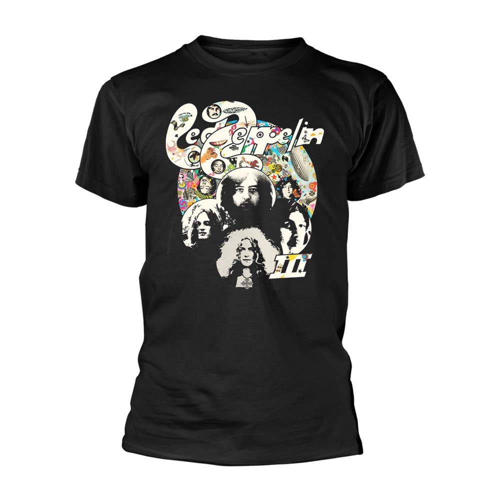 Led Zeppelin Men's Photo III T-Shirt Black | Officially Licensed Merchandise, Black, Medium