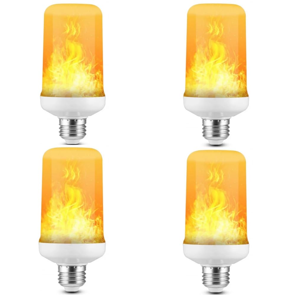 4Pz E27 110V 220V LED Dinamica Fiamma Effetto Fuoco Lampadina Mais Creativa Tremolante Emulazione Luce Festa Lampada