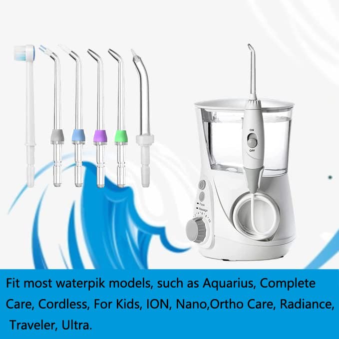 Flosser Replacement Tips for Waterpik Water Flosser, High-Pressure Water Flosser Tip Replacement, Compatible with Waterpik Oral Irrigator (6 Piece Set)
