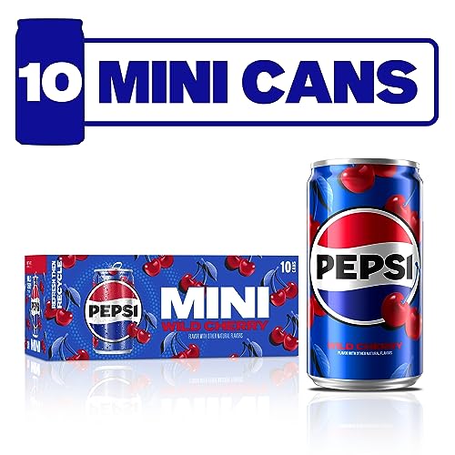 Image of Pepsi Wild Cherry Soda Mini Cans, 7.5 Ounce Mini Cans (Two packs of 10) (Packaging May Vary)​