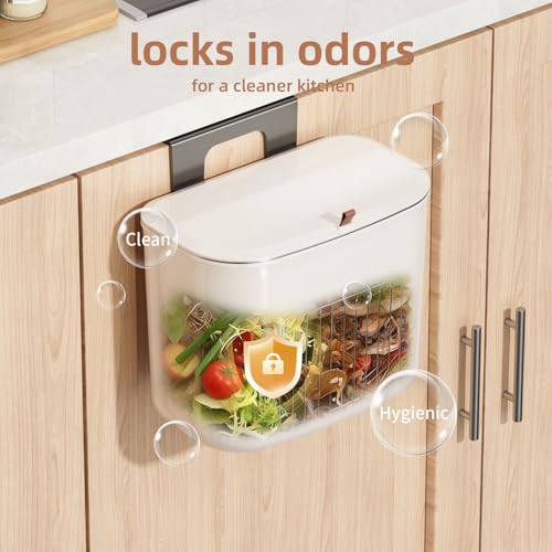 Caneca de basura colgante con tapa para cocina 7L miniatura 5
