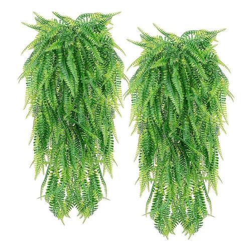 Planta falsa para colgar, helechos artificiales de Boston, resistentes a los rayos UV, para colgar en la pared, plástico