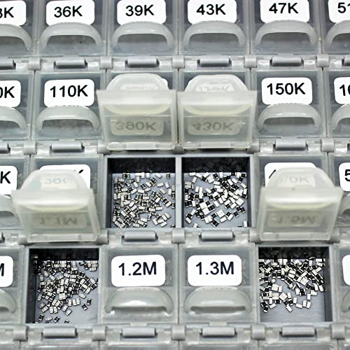 AideTek Resistor de montagem em superfície de tamanho 0603 SMD SMT 170 valores, 200 pç/valor Kit de