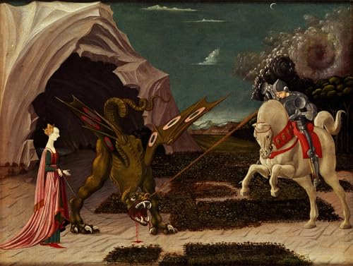Art Poster Mural Saint Georges et le Dragon Paolo Uccello Peinture Prestige