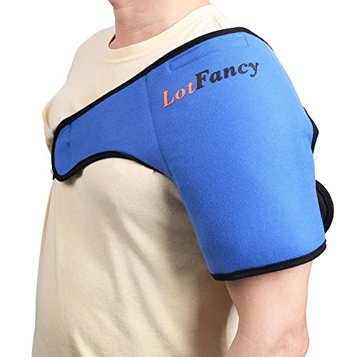 LotFancy Gel Ice Pack with Shoulder Wrap - Hot Cold Therapy for Sports
