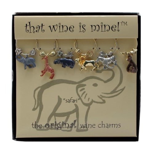Wine Things WT-1470P Safari, Painted Wine Charms, 1-Pack, Multicolor