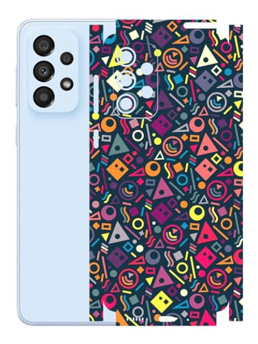 Image of AtOdds - Compatible for Samsung Galaxy A33 (5G) Mobile Back Skin Rear Screen Guard Protector Film Wrap (Coverage - Back+Camera+Sides) (Shapes Graffiti)
