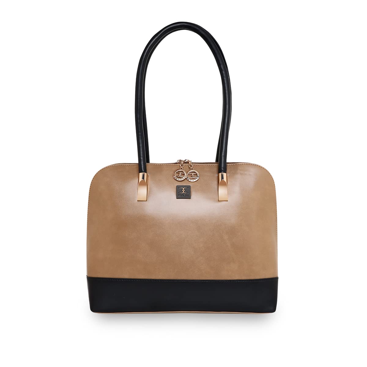 ESBEDA Beige Black Color D shaped handbag For Womens (B09WY6F2PN) Amazon Price History, Amazon Price Tracker