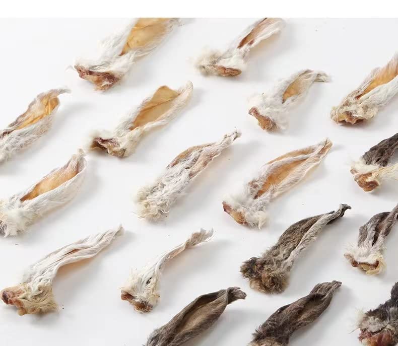 Pawkaboo® Natural Dog Treat - Rabbit Ears with Fur for dogs Dog Chew Great Deal - Hypoallergenic Treat (1kg) - Image 2
