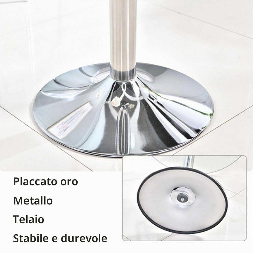 Rotondo In Vetro Tavolo Con Piedistallo Tavolo In Vetro Tavolo Da Pranzo Della Cucina 60/70/80cm Circolare Moderno Tavolo Da Colazione Bistrot A 2-4 Posti Base Cromata(Size:60cm)