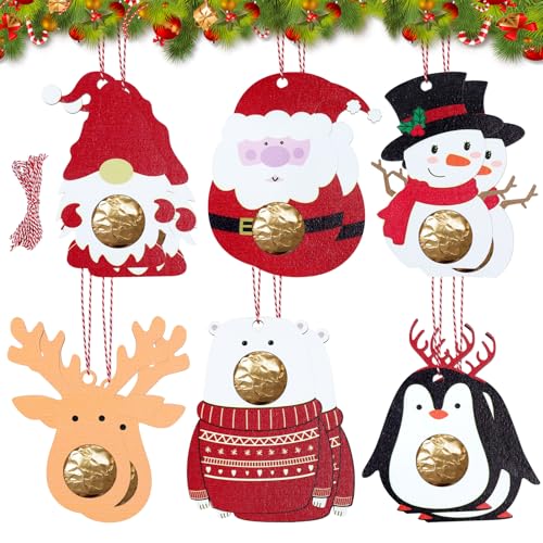 Ornamentos de Natal, 12 peças de Natal moldura de fotos artesanal conjunto de crianças, artesanato Natal, Natal de madeira artesanal conjunto de presente, ornamentos de árvore de Natal, ornamentos de