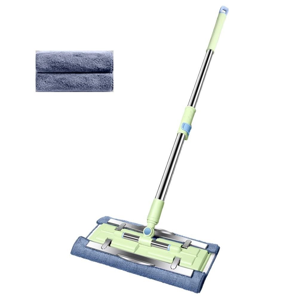 Pour balai plat en acier inoxydable, tampon en microfibre lavable