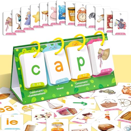 Image of PATPAT Phonics Flash Cards, CVC Reading and Sight Words for Kids