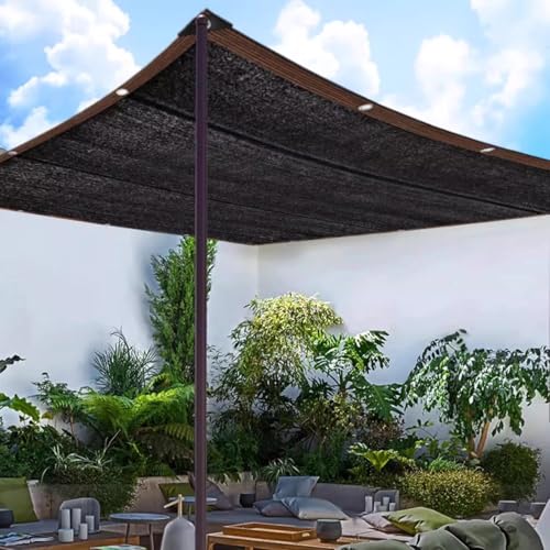 Toile d'ombrage de Jardin 8 x 8 m : bâche en maille respirante avec œillets - 8
