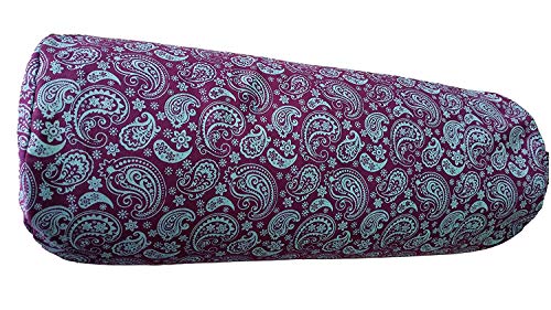 Tvamm Lifestyle Bolster de yoga spécial 65 x Ø 22 cm, rempli de cosses de sarrasin (violet/bleu)