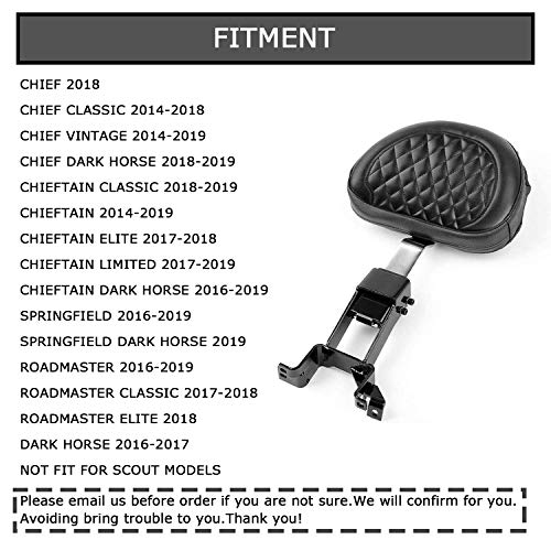 image for psler Diamond Plug In Driver Backrest Pad Rider Sissy Bar Back Rest Wi