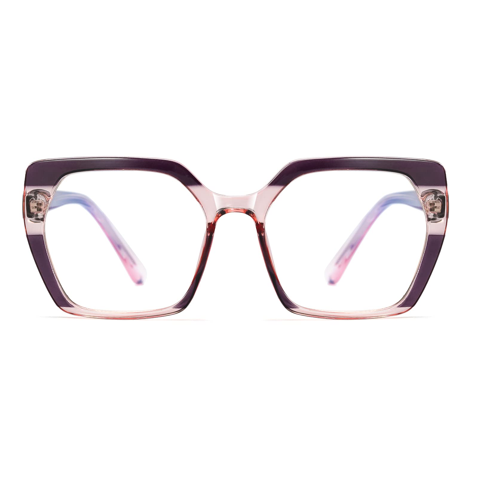 MORESHINEFashion Oversized Square Blue Light Glasses for Women Anti Fatigue Prevent Headache Computer Eyeglasses Frames