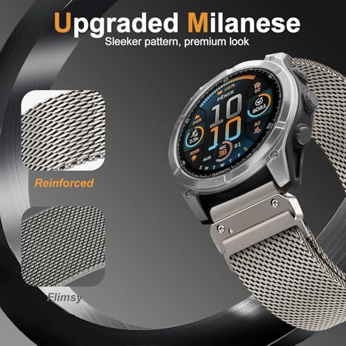 Bracelet Titane Garmin Epix et Forerunner 965 robuste et leger