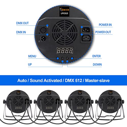 Yunhion Led Stage Lights,54X3W Mini Par Lights 3In1 Strobe Light,Multiple Rgb Lighting Effects Dj Lights By Dmx Sound Activated Control Disco Party Lights For Club Wedding Church,3/7 Channel,2Pack #TOP4