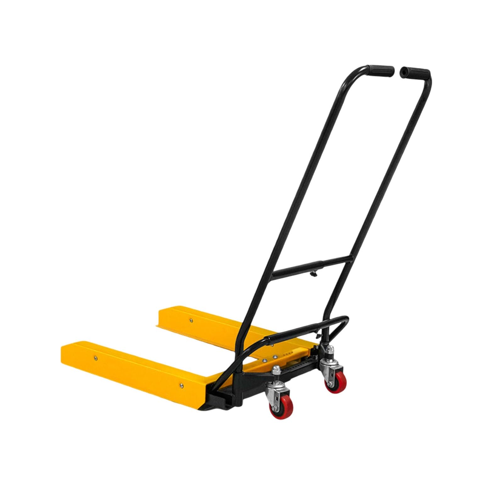 Transpallet per carichi pesanti con ruote in poliuretano antitraccia, portata di 550 libbre, sistema di sollevamento a pedale; transpallet standard per magazzino(Yellow,L-100cm)