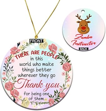 Zumba Instructor Ornament for Christmas Decorative, for Women Men, Coworker Appreciation Gift, Thank You Office Work Friend Hanging Ornament Round Ceramic Home Décor