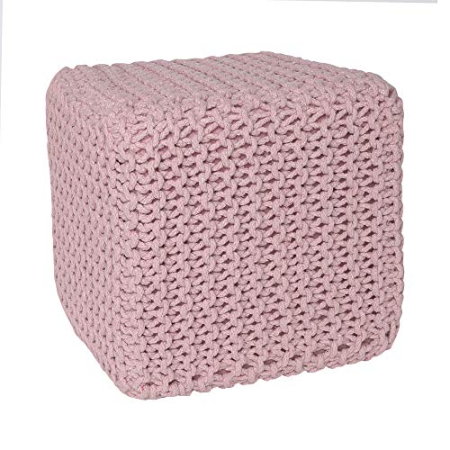 REDEARTH Cube Pouf Ottoman -Poof Pouffe Accent Chair Square Seat Footrest for Living