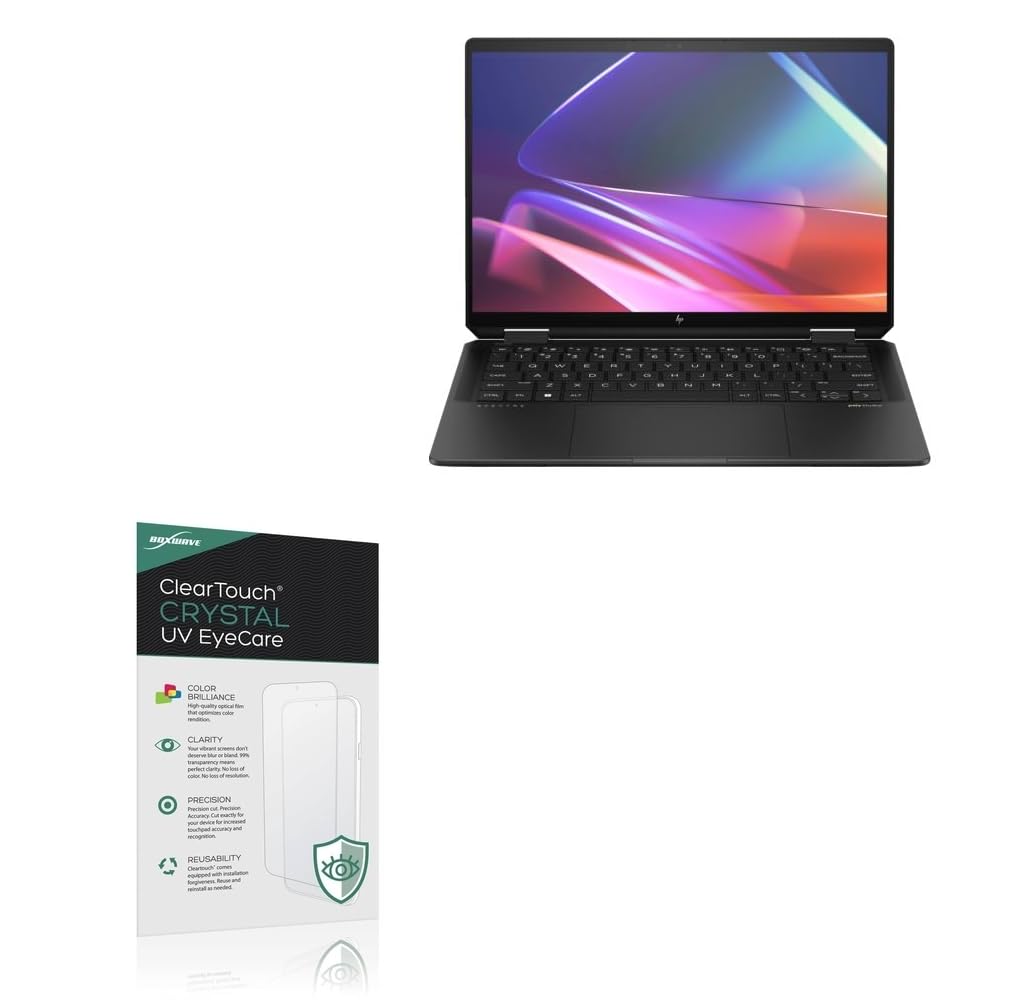 BoxWave Screen Protector Compatible With HP Spectre x360 (14-eu0098nr) - ClearTouch Crystal Anti-UV EyeCare (2-Pack), Filters out Harmful Blue Light Reduce Fatigue