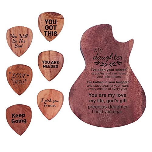 SUPERDANT Ma Fille Thème Guitare en Forme de Guitare en Bois Boîte de Médiators avec 6 Pcs Triangle en Bois Médiators de… - Les Beatles, Paul McCartney, John Lennon, RIngo Starr, George Harrison SUPERDANT Ma Fille Thème Guitare en Forme de Guitare en Bois Boîte de Médiators avec 6 Pcs Triangle en Bois Médiators de… – Image 3