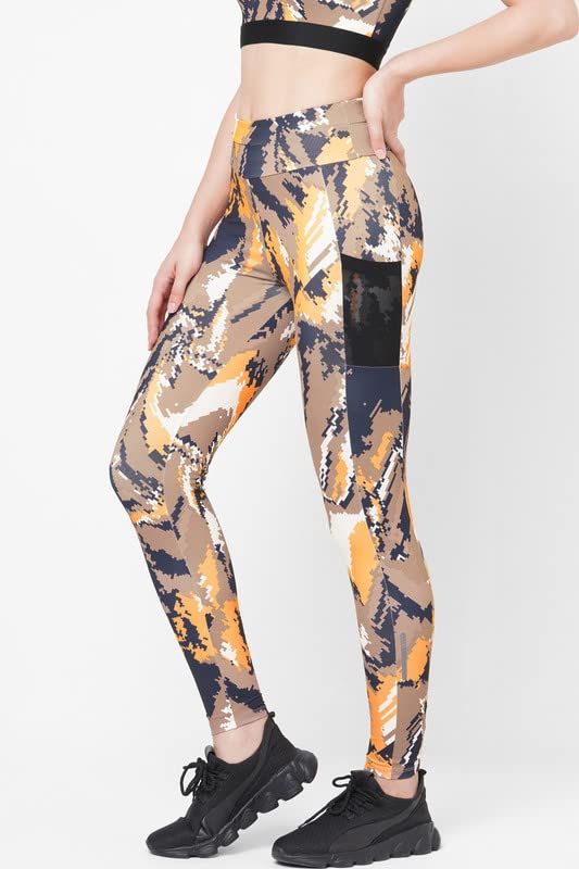 Image of JUST-Dry 7 /8 HIGH Waist CAMO Print GO Train Workout Tights
