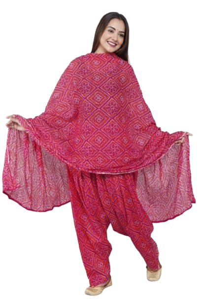 kayastha creation Women's Cotton Ajrakh Print Patiala Salwar with Dupatta | Traditional Ethnic Wear | Free Size | Comfortable & Stylish-picture-20