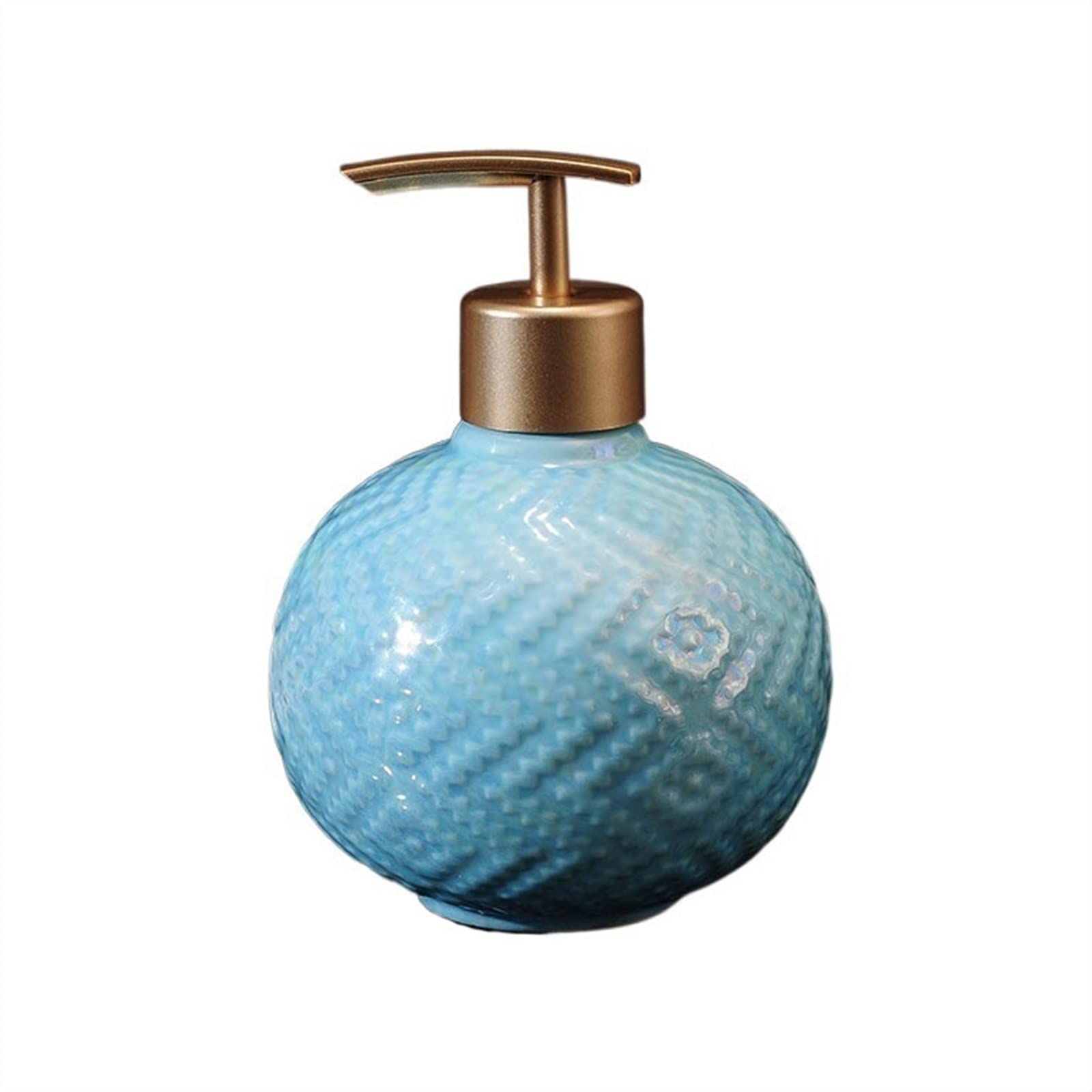 Dispenser di Sapone per Bagno, in Ceramica Pregiata, per Hotel, Shampoo, Gel Doccia, flacone a Doppia Apertura con Pompa a Pressione, Decorazione per Tavolo da Bagno, 400 ml (Colore: Blu)