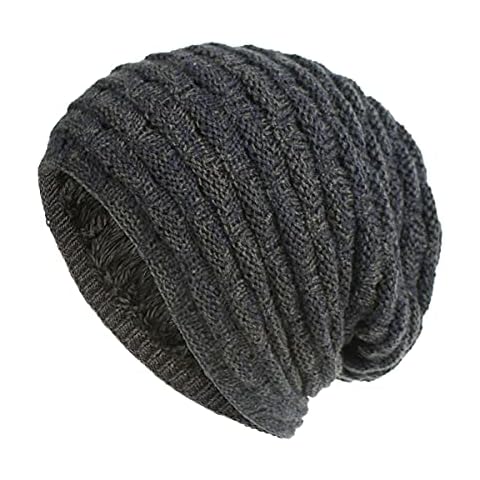 Daysskk Women's Beanie Hat for Winter Knitted Hat with Inner Lining Warm Winter Hat, navy blue, One size Cover