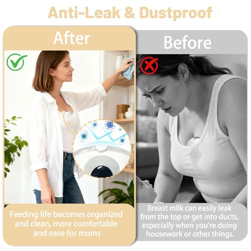 Image of 6Pcs Silicone Spout Cap Compatible with Momcozy M5 Wearable Breastpump, Dustproof, Keep Clean, Prevents Leaks from The Top, Fit for M5 Breast Pump Parts, White 6Pack