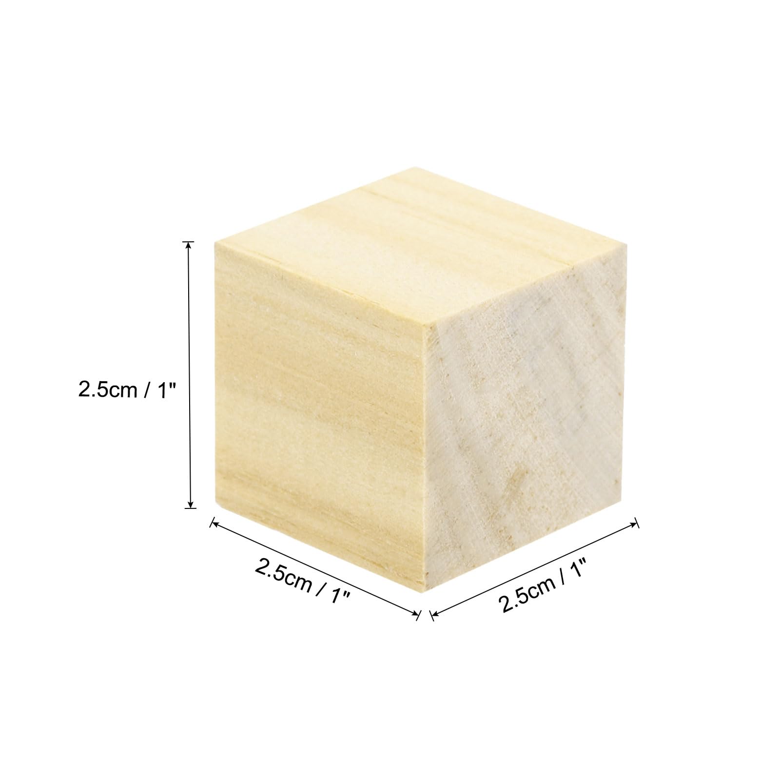 sourcing map Crafts Wooden Cube 200 Pcs Square Natural Solid Wood Crafts Blocks for DIY Projects, Puzzle Making, Letters and Stamps for Home Decoration - Image 2