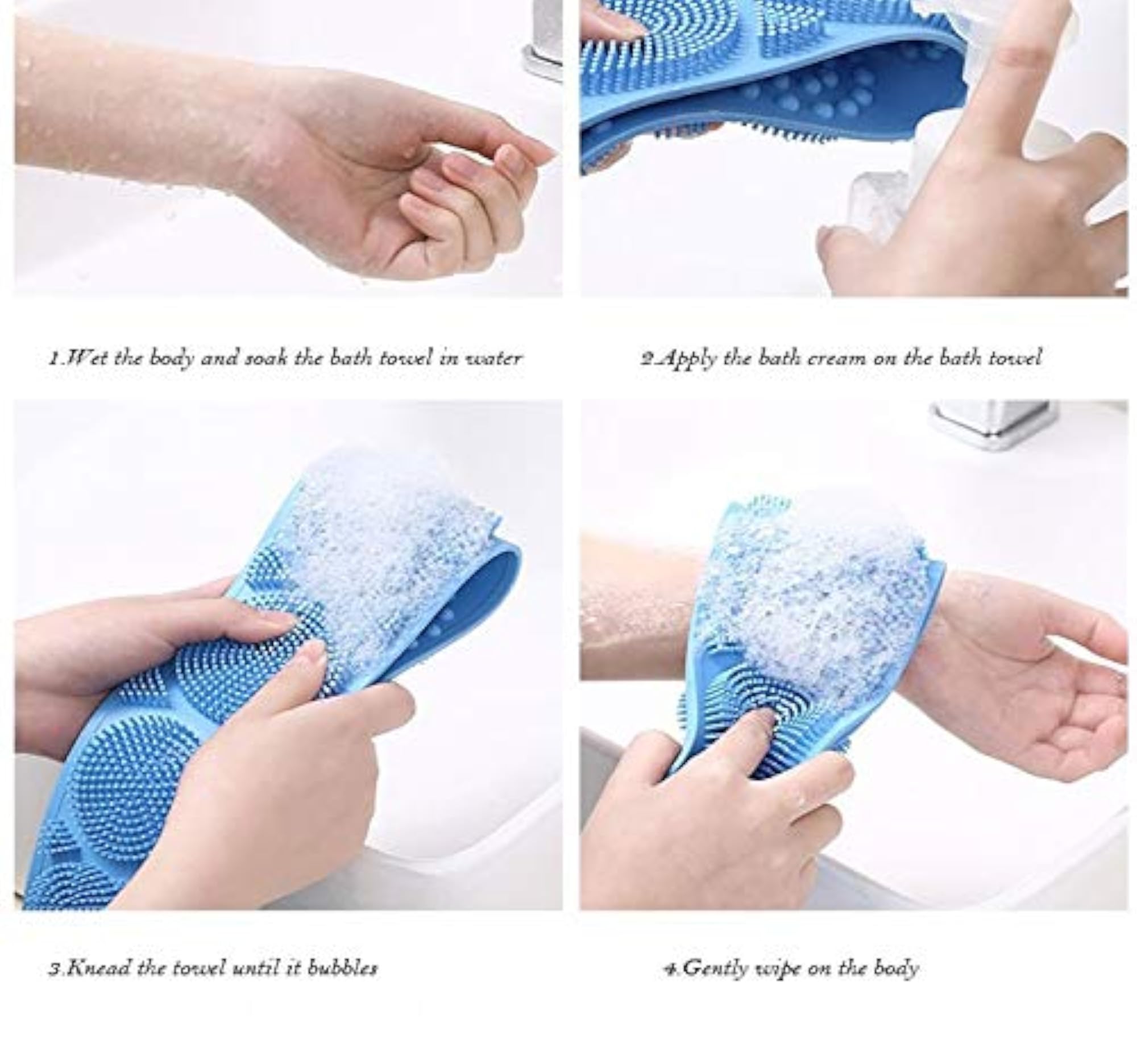 Silicone Dual Sided Back Scrubber Brush & Massager, Foot Sole Cleaner