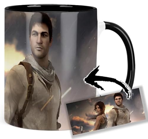 MasTazas Tomb Raider Lara Croft Uncharted Nathan Drake Taza Ceramica Interior y Asa Negra MasTazas Tomb Raider Lara Croft Uncharted Nathan Drake Taza Ceramica Interior y Asa Negra
