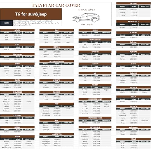 Image of Car Cover Waterproof All Weather,Car Covers for Automobiles with Driver Door Zipper,Outdoor Car Cover Rain,Snow and UV Protection with Waterproof Adhesive Strip, Fit SUV-Length 185 inch to 190 inch