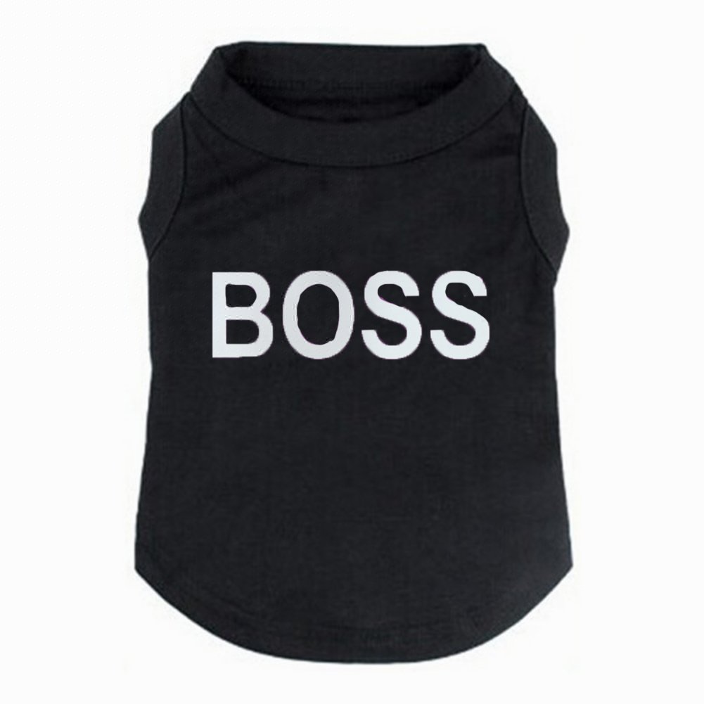 Small Dog T-Shirt Pet Boss Printed Shirt Coat Clothes for Puppy