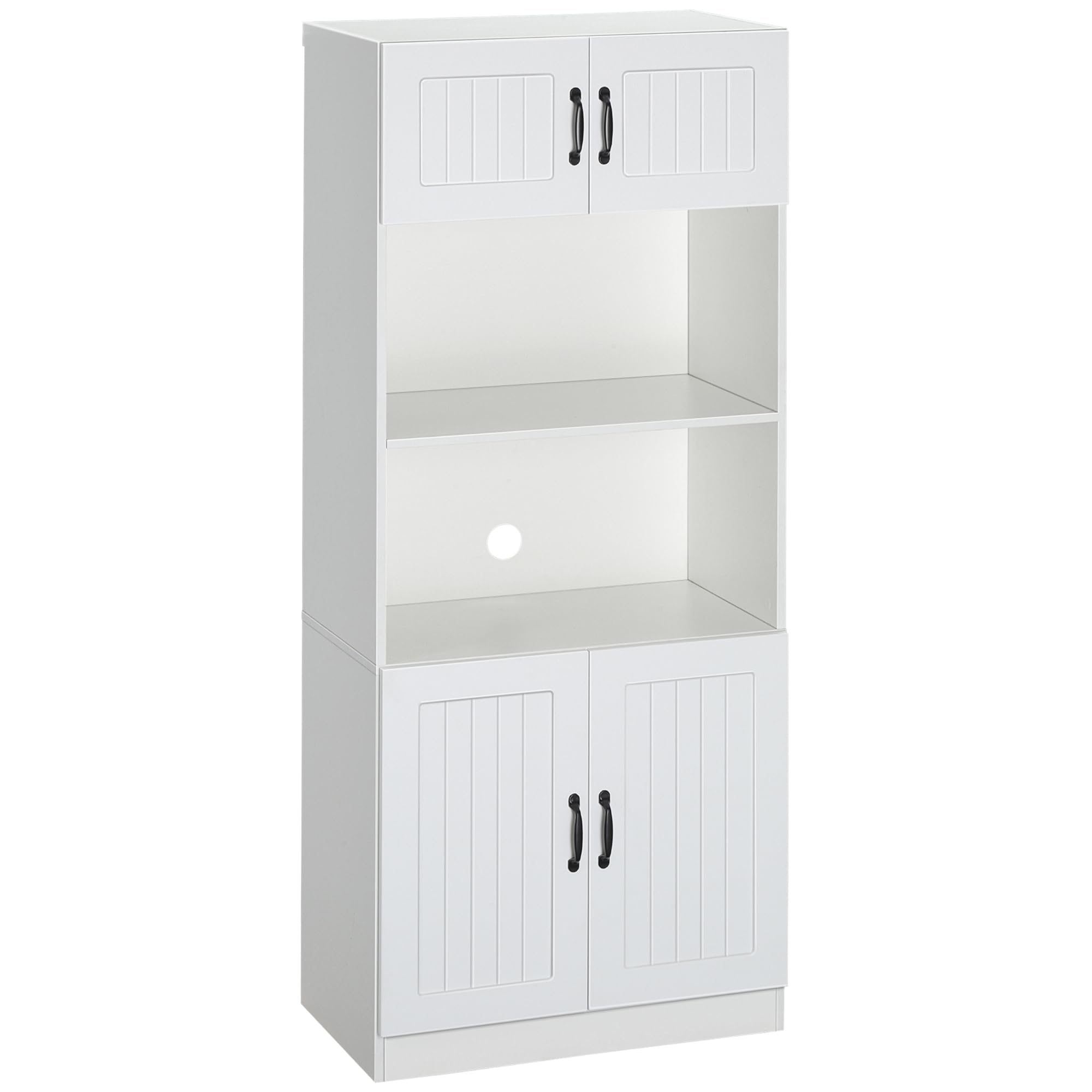 HOMCOM Küchenschrank Küchenhochschrank2 Regale, 2 Schränke Weiß