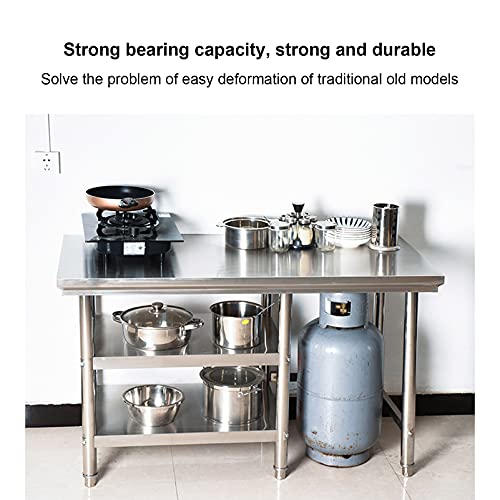 Gewerbliche KüChenwerkbank, Gourmet-Edelstahltisch mit Aufrecht Verstellbaren Beinen, Stabil Tragend Einfacher Und… – Bild 6